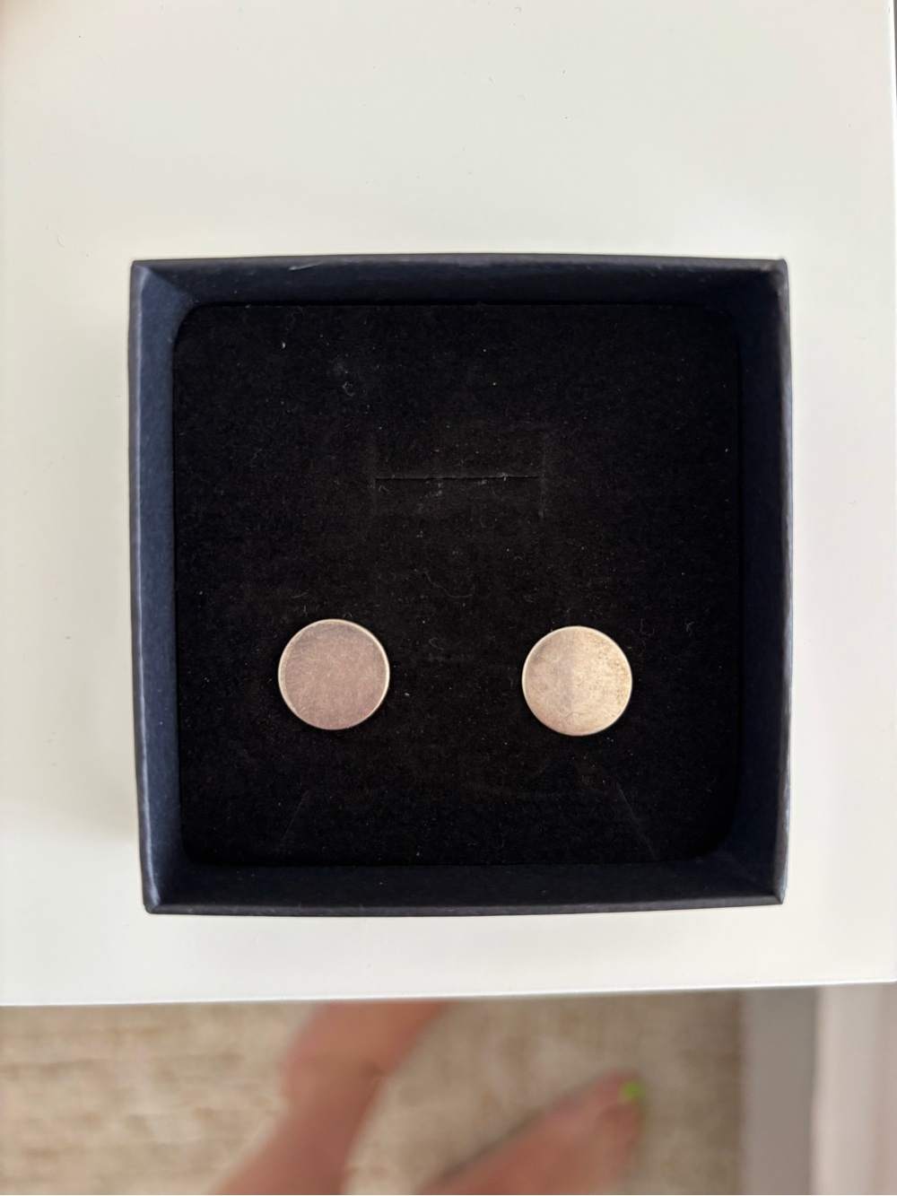 Minimal Round Silver Stud Earrings